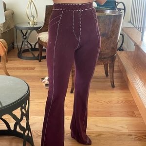 Staud maroon stretchy flared pant